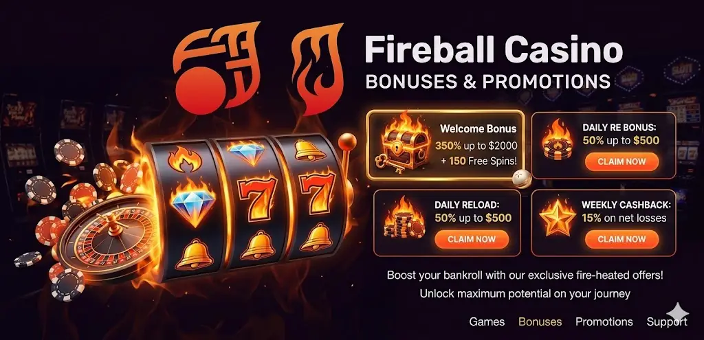 Fireball Casino bónuszcsomag és free spins ajánlat