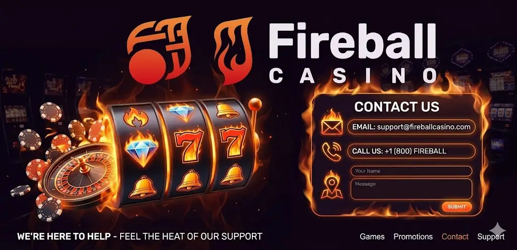 Fireball Casino ügyfélszolgálati csapat élő chat-felület